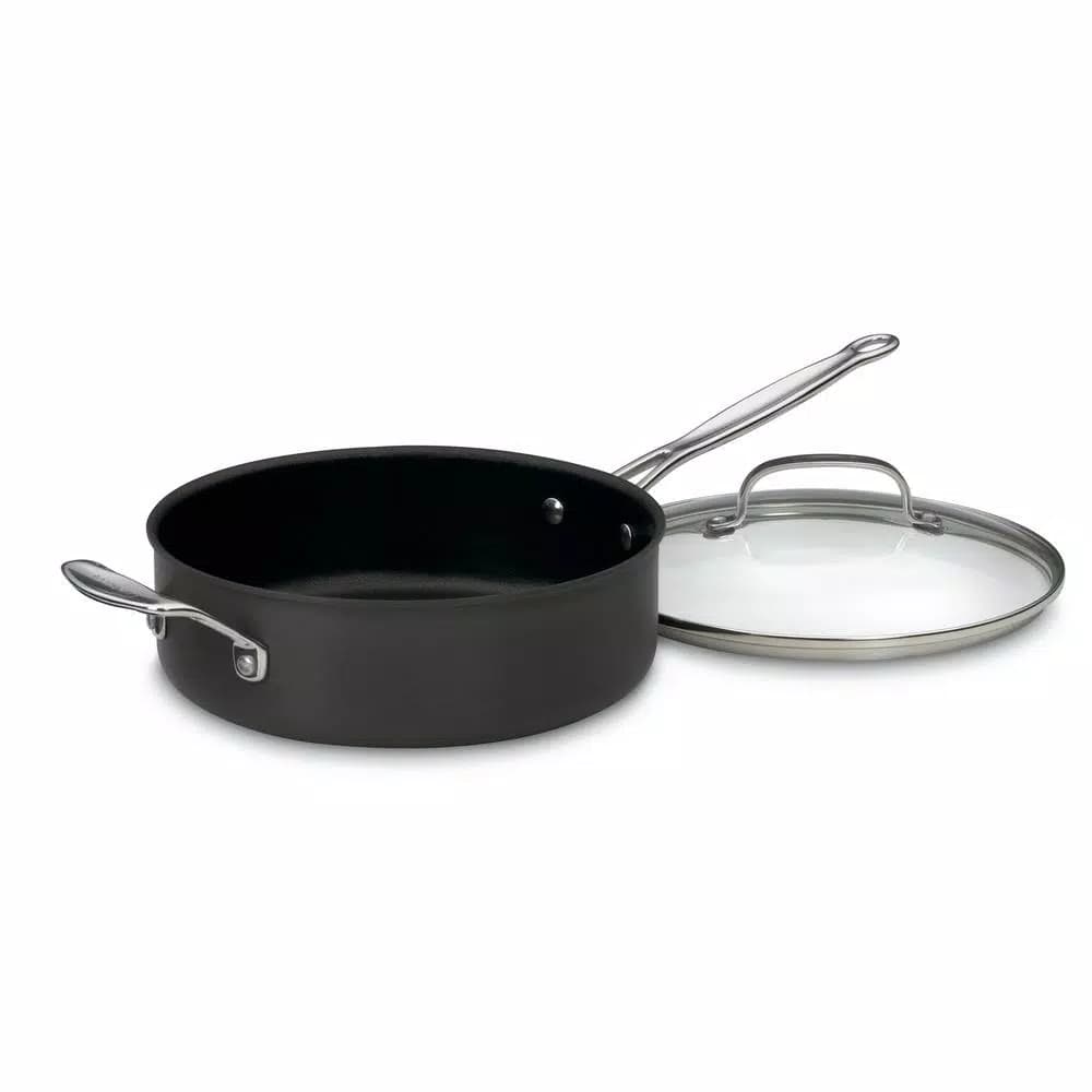 Cuisinart Chef's Classic 3.5 Qt. Hard-Anodized Aluminum Nonstick Saute Pan with Glass Lid, Black