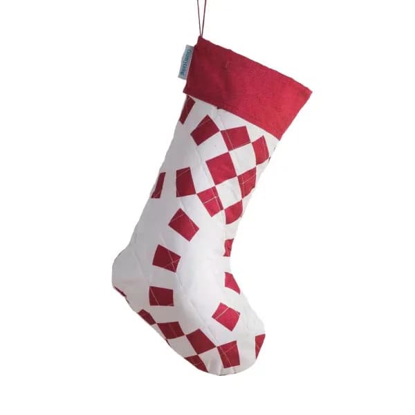 Country Living Holiday Ring 17.5 in. Red Microfiber Reversible Christmas Stocking
