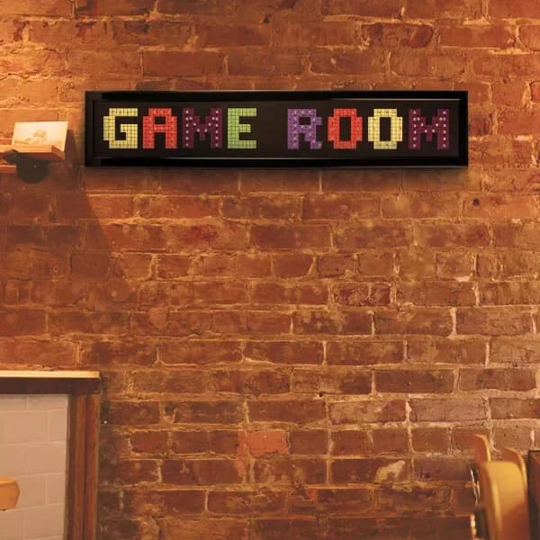 Crystal Art Gallery Game Room Framed LED Sign - Retro 8-Bit Arcade Style Wall Decor