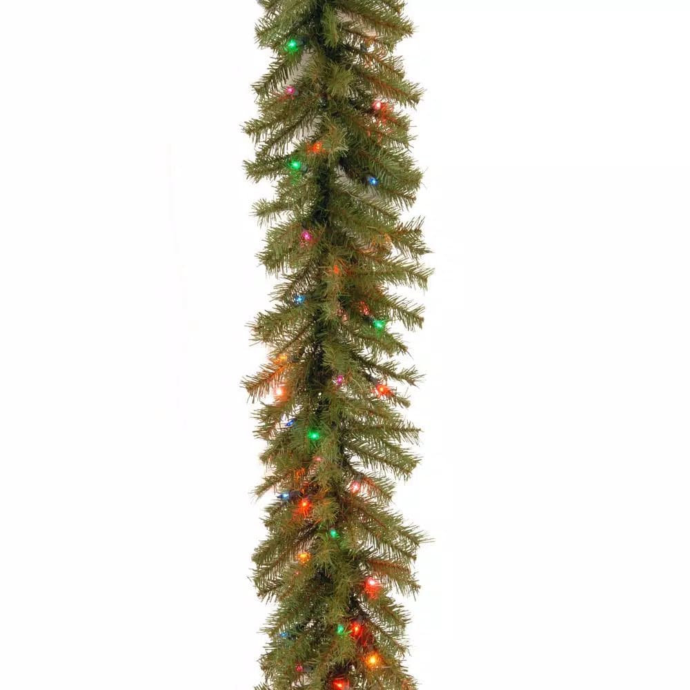 Unbranded Norwood Fir 9 ft. Artificial Garland with 50 Multicolor LED Lights