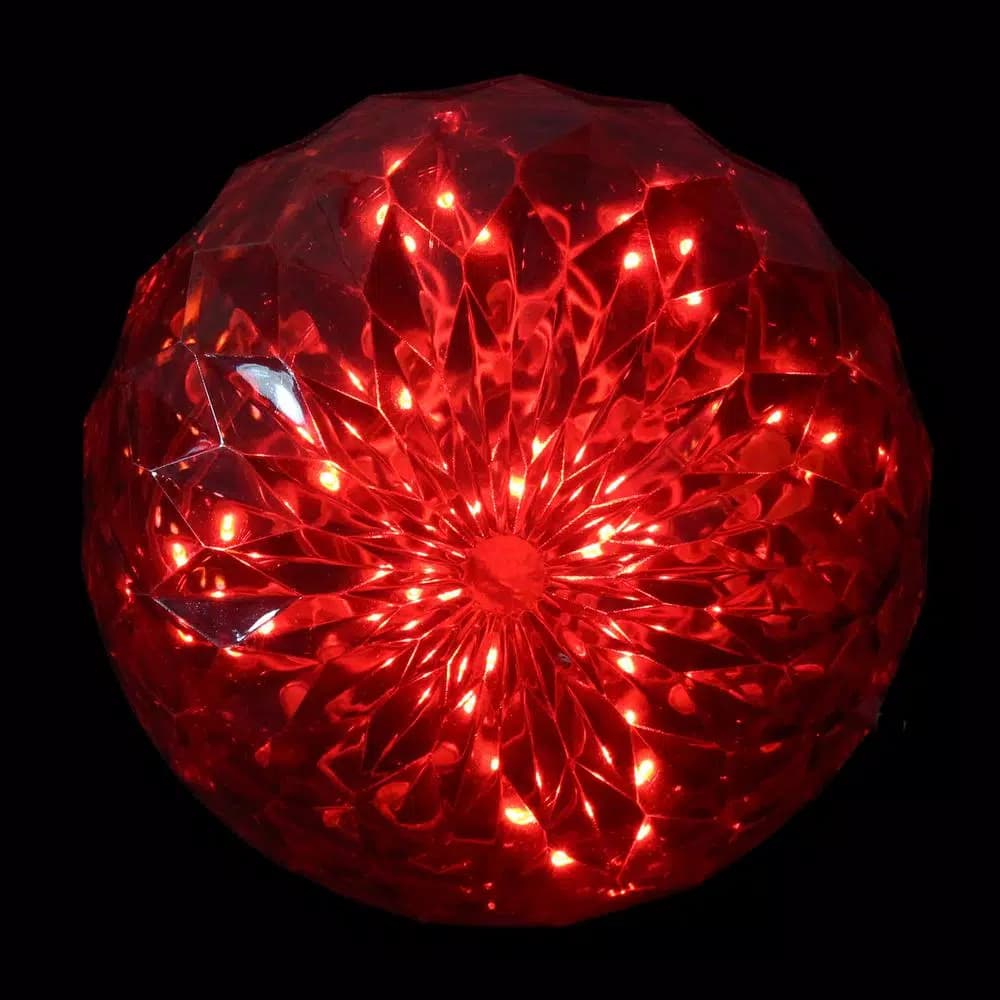 Northlight Red LED Hanging Crystal Sphere Outdoor Christmas Decoration, 6-in, 20-Count