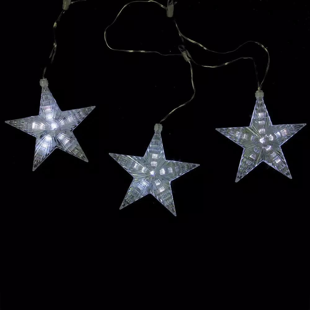 Northlight 2 ft. 3-Light White Cascading Snowfall Star LED Christmas Lights