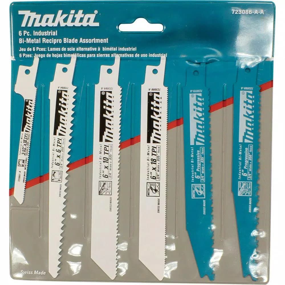 Makita 6-Piece Bi-Metal Reciprocating Saw Blade Assortment Set