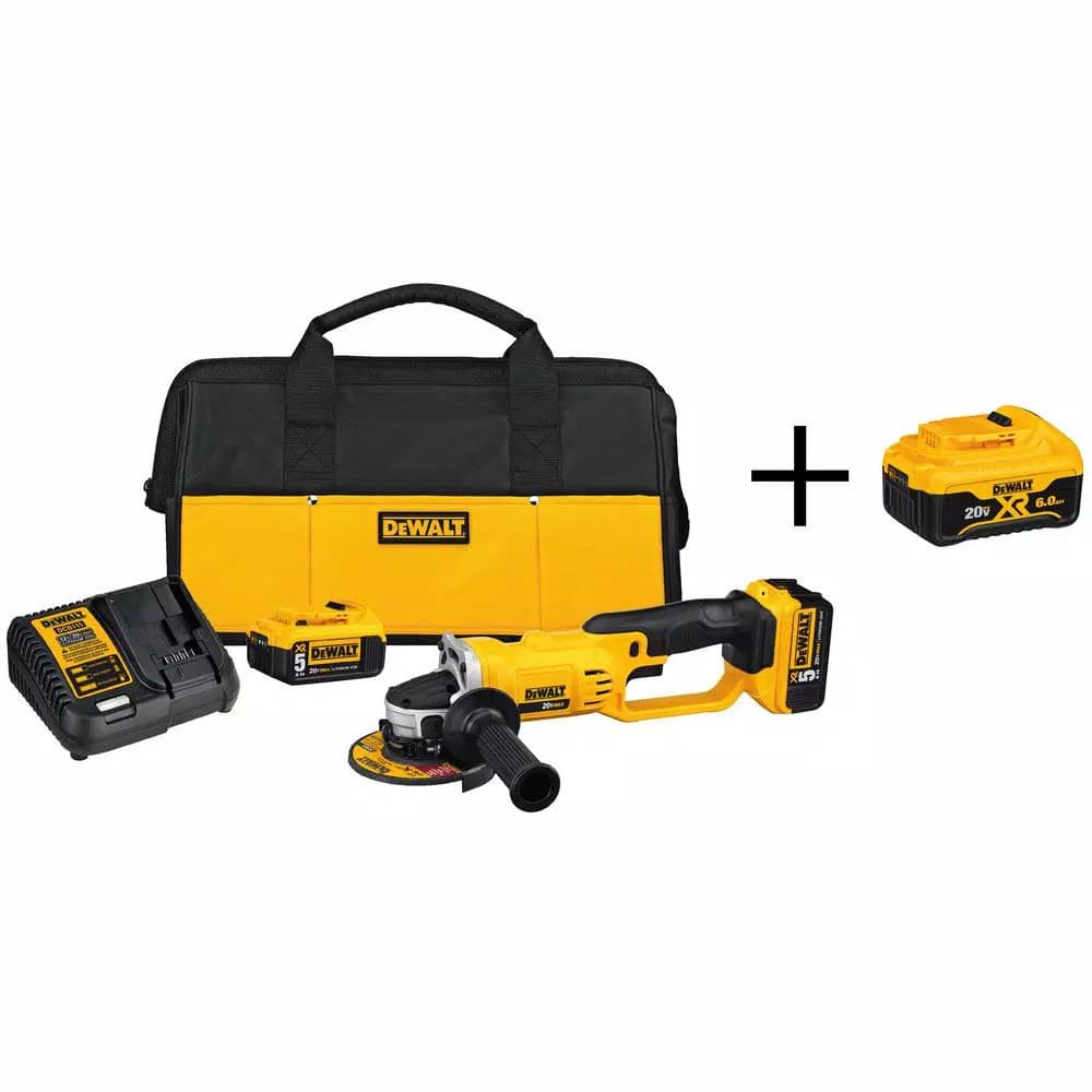 DEWALT 20V MAX Cordless 4.5-in. to 5-in. Angle Grinder Kit with (3) Batteries and Charger