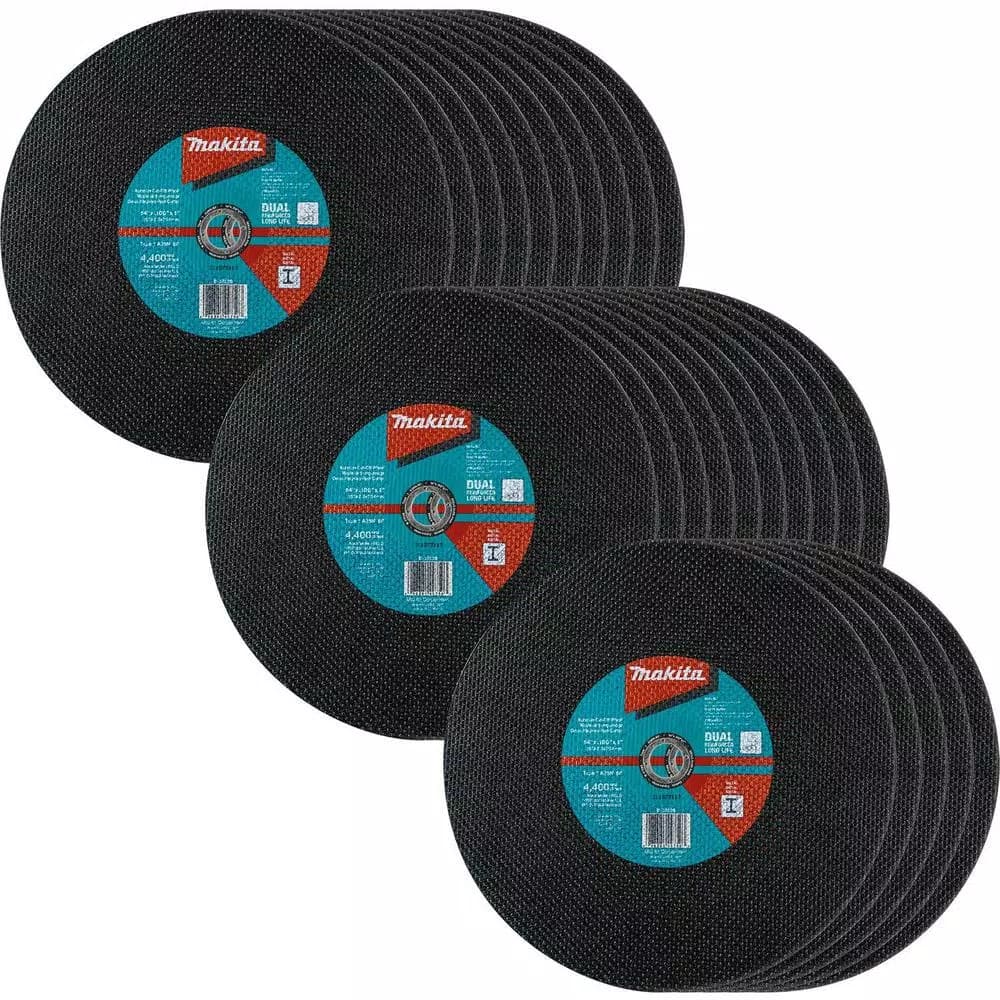 Makita 14 in. x 1 in. x 3/32 in. Abrasive Cut-Off Wheels, 36 Grit, 25-Pack