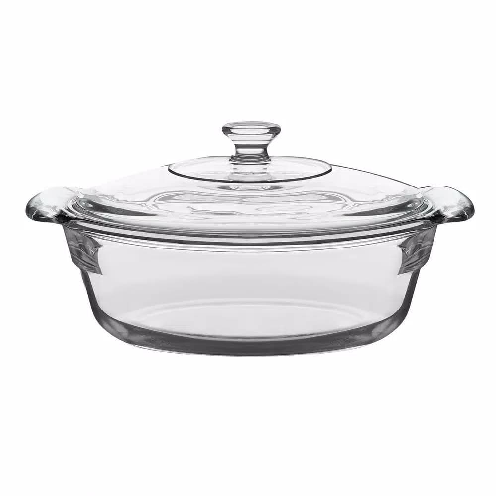 Libbey Baker's Premium 2 Qt. Oval Glass Casserole Dish with Cover