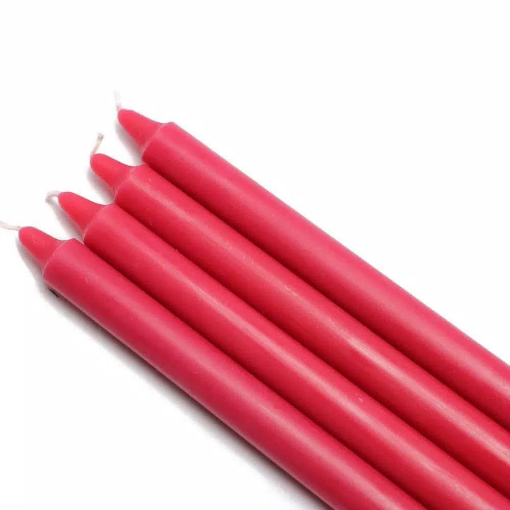 Zest Candle 10 in. Red Straight Taper Candles, 12-Set