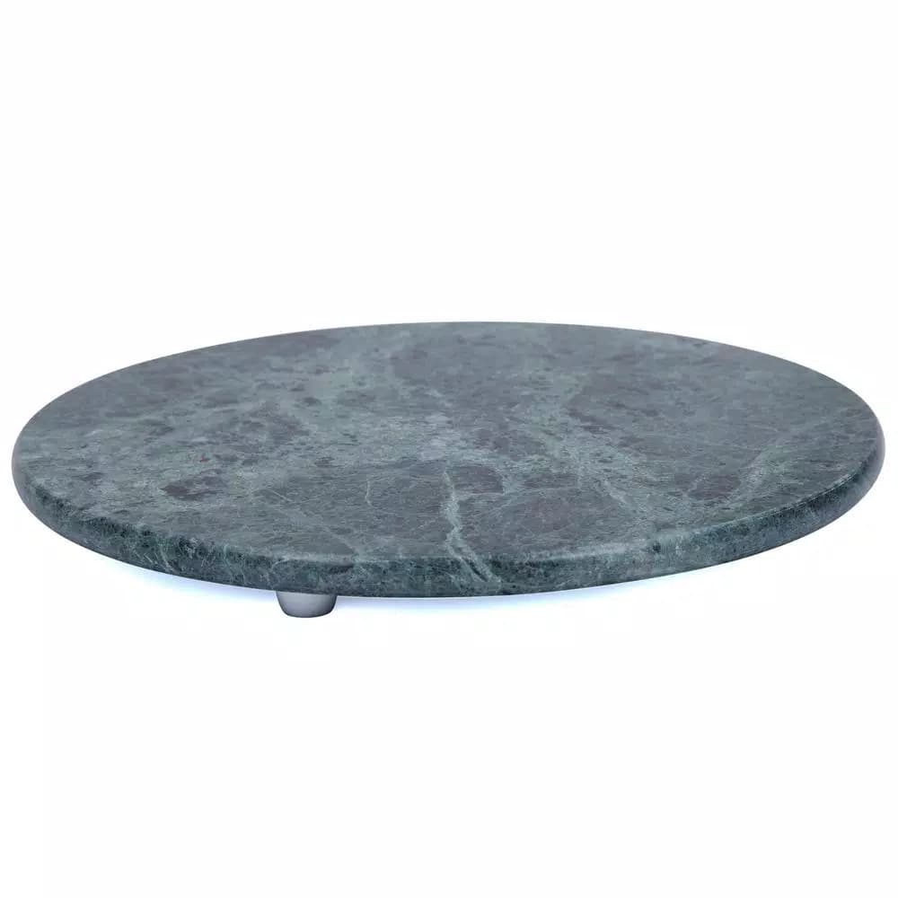 Creative Home Green Marble 12 in. Round Serving Board