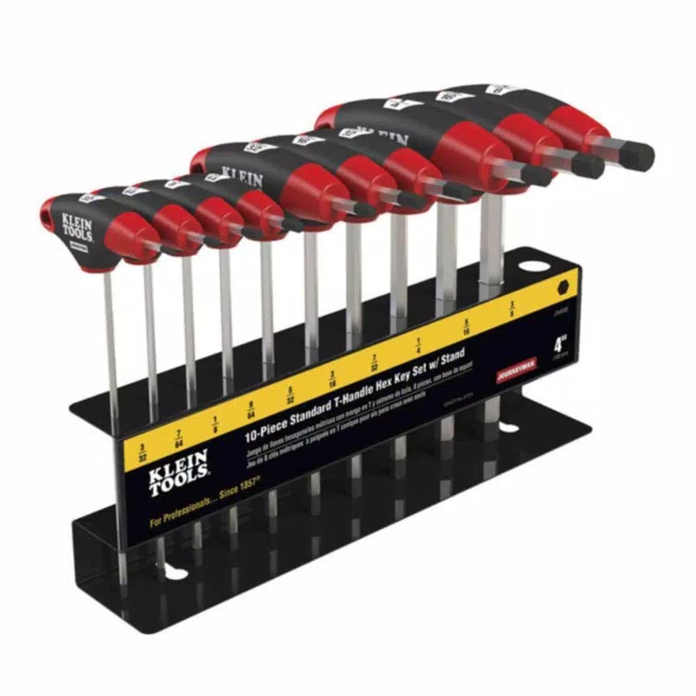 Klein Tools Journeyman 10-Piece SAE T-Handle Hex Key Set with Metal Stand