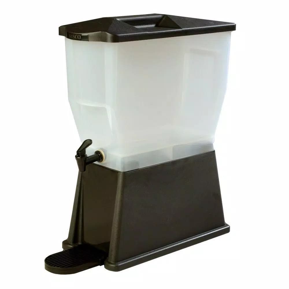 Carlisle 3 Gallon Polypropylene Black Beverage Dispenser with Economy Reservoir and Trim