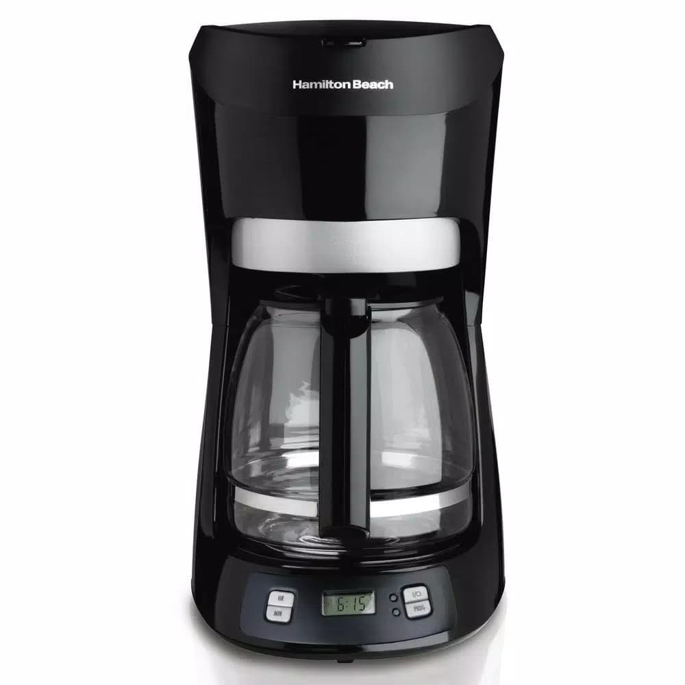 Hamilton Beach 12-Cup Programmable Drip Coffee Maker with Digital Clock, Black