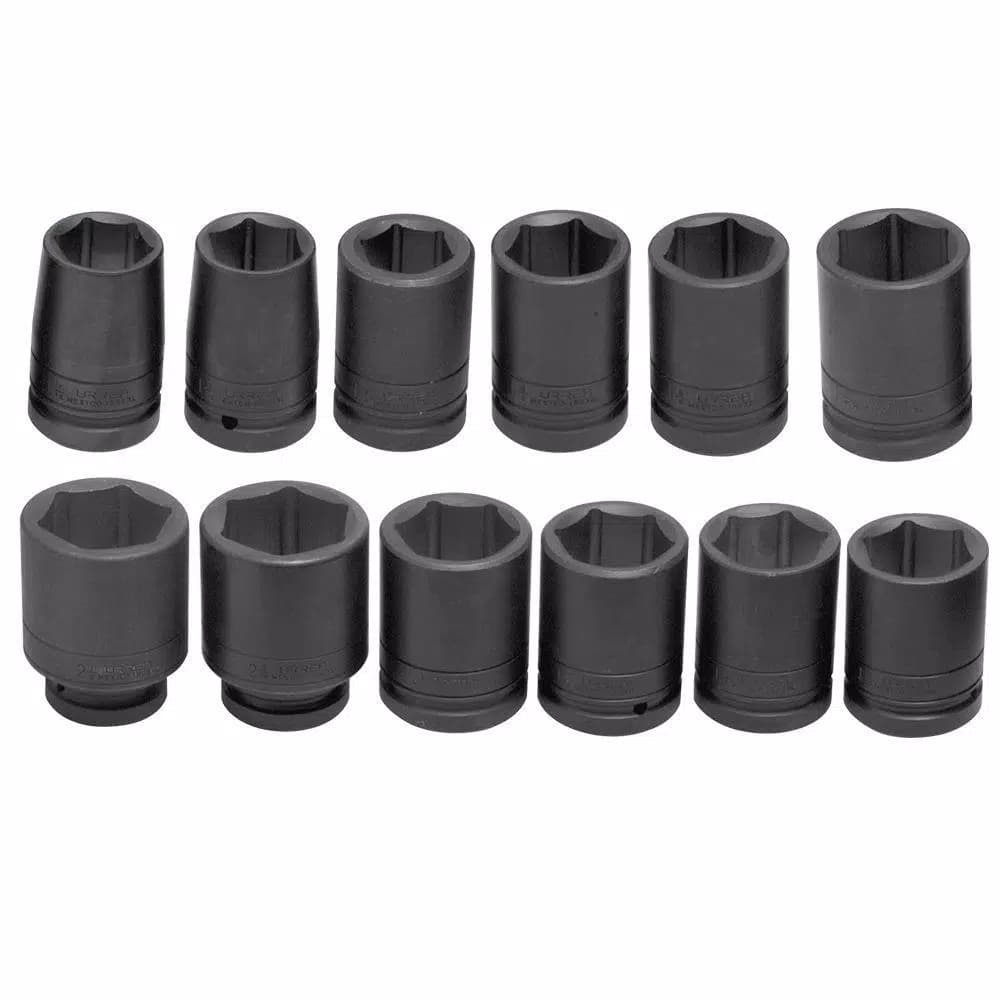 URREA 1 in. Drive Deep 6-Point Impact Socket Set, 12-Piece