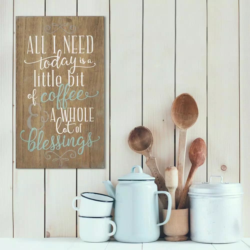 Stratton Home Decor Coffee and Blessings Wooden Wall Art Sign
