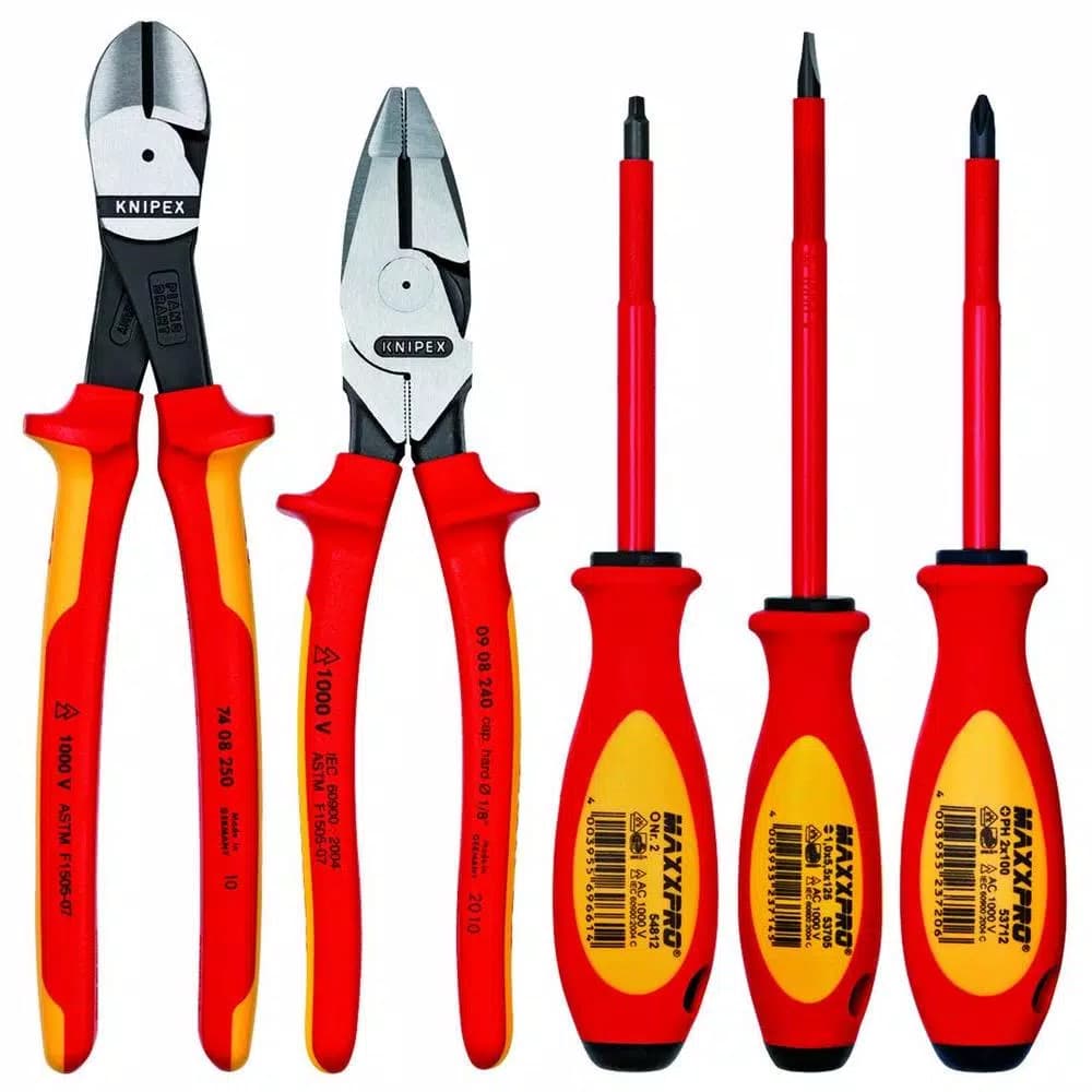 KNIPEX 5-Piece 1,000-Volt Insulated Pliers and Screwdriver Tool Set