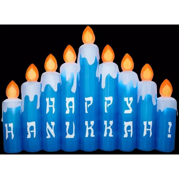 Airblown 6.5 ft. Hanukkah Inflatable Candles Scene with White LED Lights