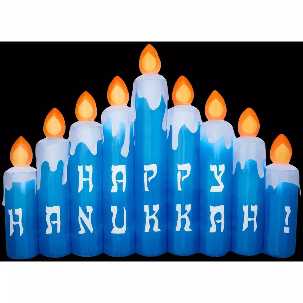 Airblown 6.5 ft. Hanukkah Inflatable Candles Scene with White LED Lights