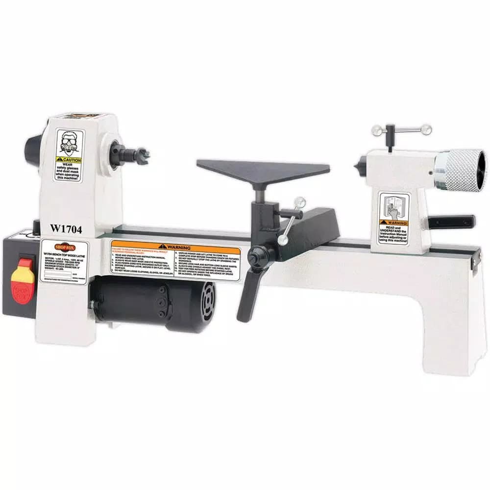 Shop Fox 8 in. x 13 in. 110-Volt 1/3 HP Bench-Top Wood Lathe with Variable Speed Control