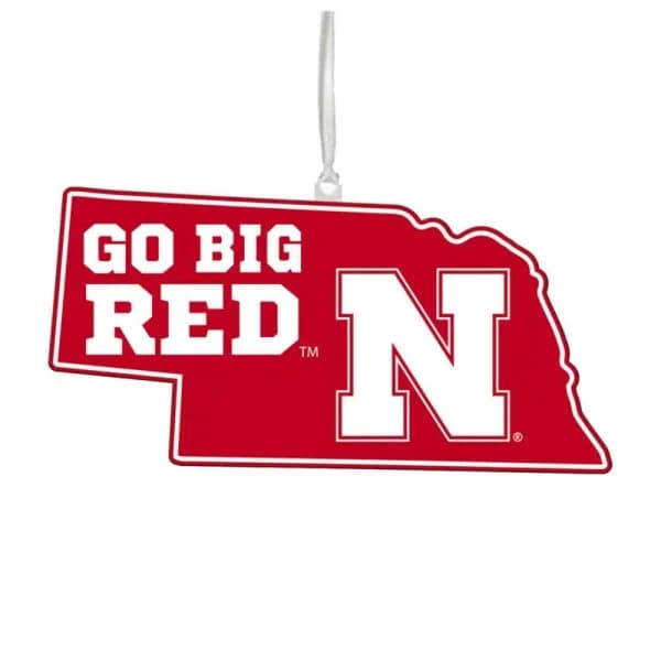 Team Sports America University of Nebraska NCAA Team State Wood Christmas Ornament