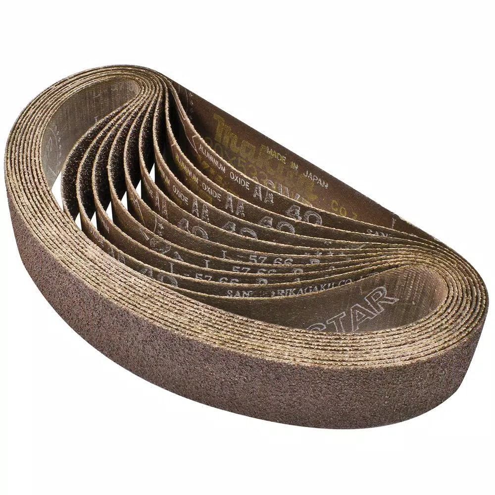 Makita 40-Grit Abrasive Belts, 1-1/8 in. x 21 in. (10-Pack)