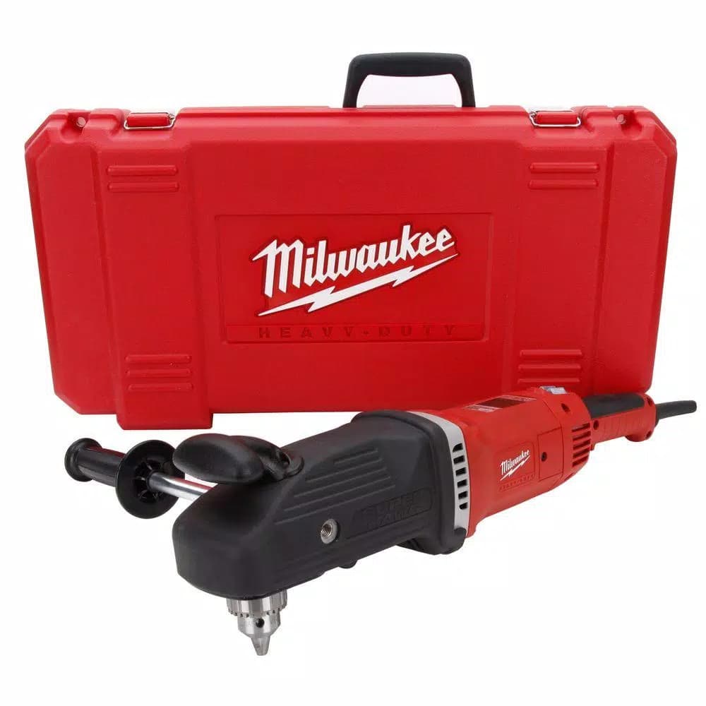 Milwaukee 1/2 in. Super Hawg Corded Right Angle Drill, 13 Amp