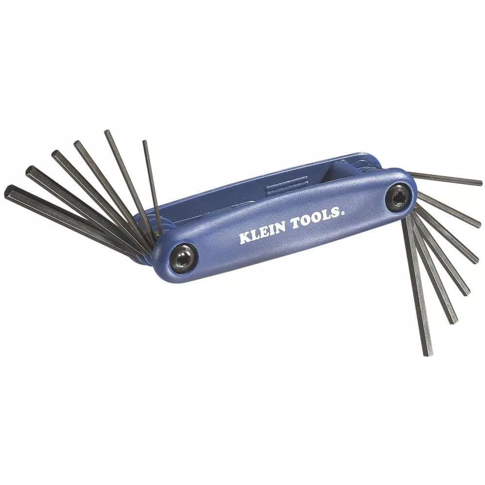 Klein Tools 70573 Grip-It Folding Hex Key Set, 12-Piece SAE/Metric