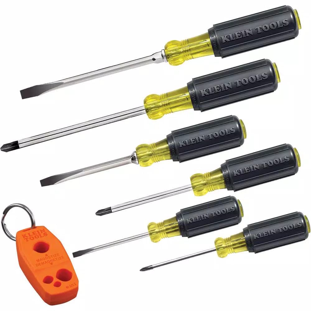 Klein Tools 6-Piece Screwdriver Set with Patented Magnetizer/Demagnetizer and Cushion-Grip Handles