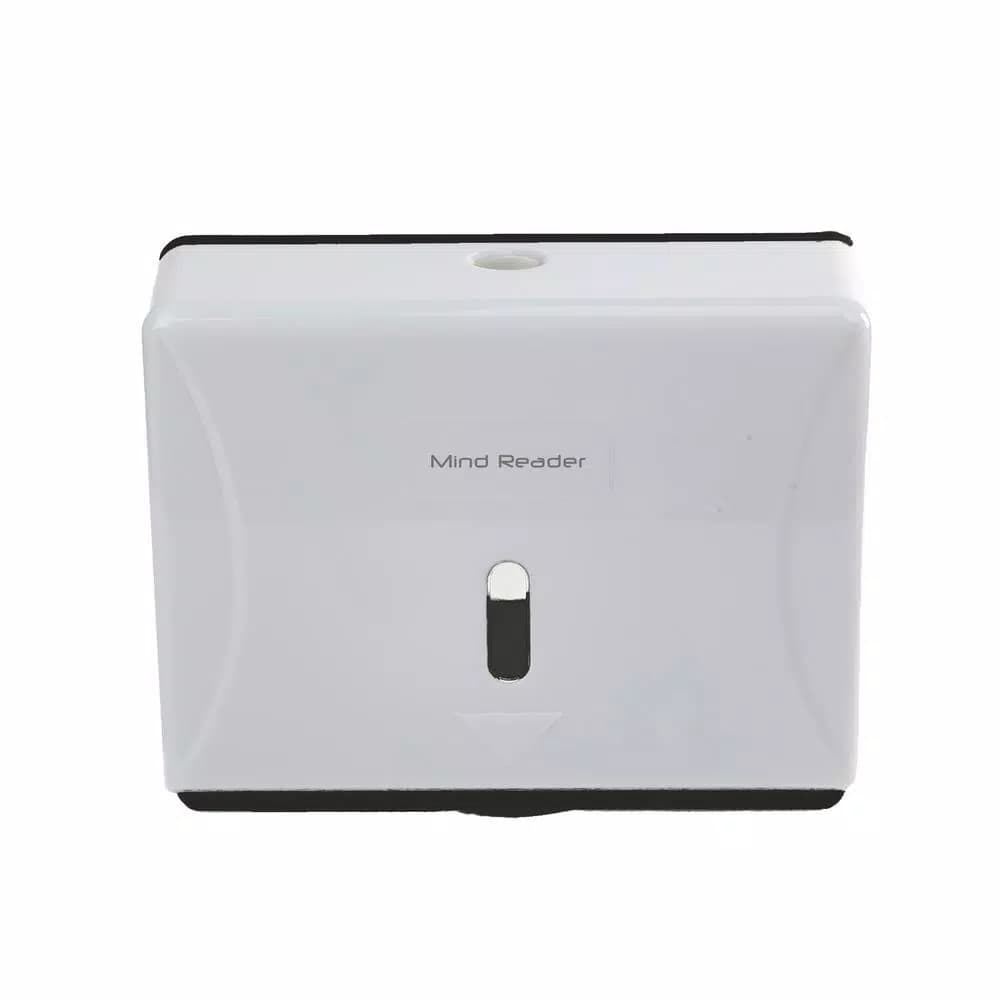 Mind Reader White Wall Mounted Multi-Fold Paper Towel Dispenser for C-Fold and M-Fold Towels