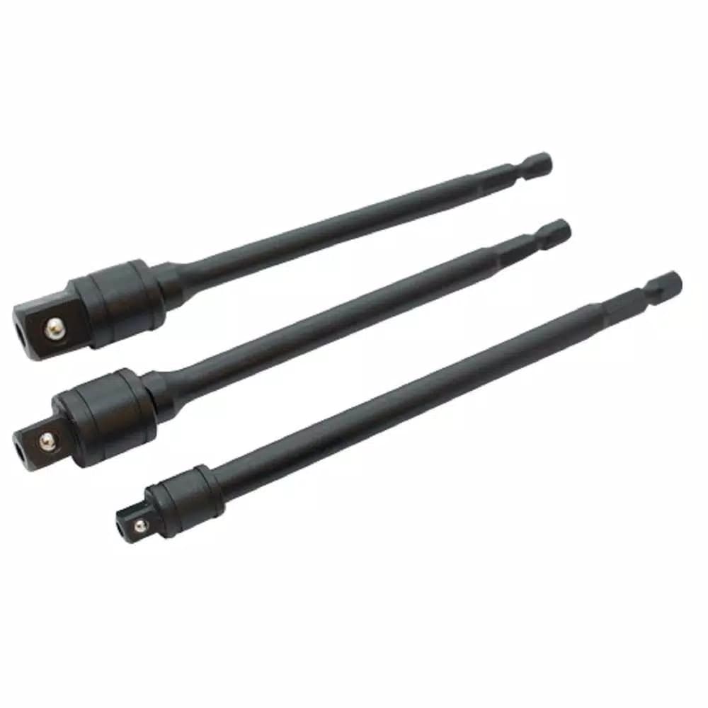 Unbranded 6 in. Locking Socket Adapter Set, 3-Piece Impact Grade with Black Oxide Finish