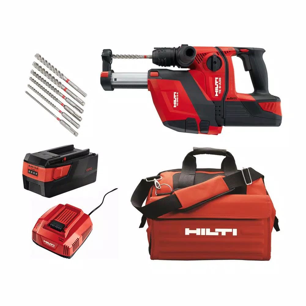 Hilti TE 6-A36 36V Cordless SDS Plus Rotary Hammer Drill with DRS Dust Removal Kit