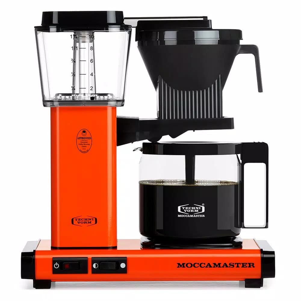 Moccamaster KBG 10-Cup Orange Drip Coffee Maker with Glass Carafe