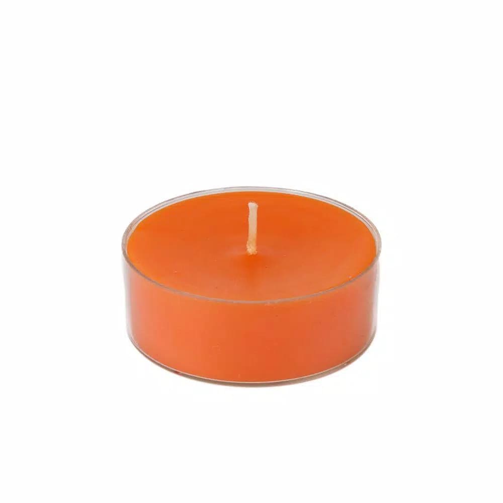 Zest Candle 2.25 in. Orange Mega Oversized Unscented Tealight Candles, 10-Hour Burn Time (12-Pack)
