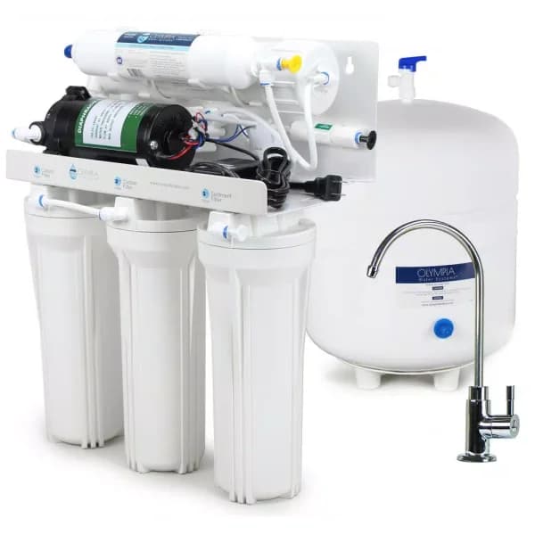 Olympia Water Systems 5-Stage Reverse Osmosis Water Filtration System with Electric Booster Pump