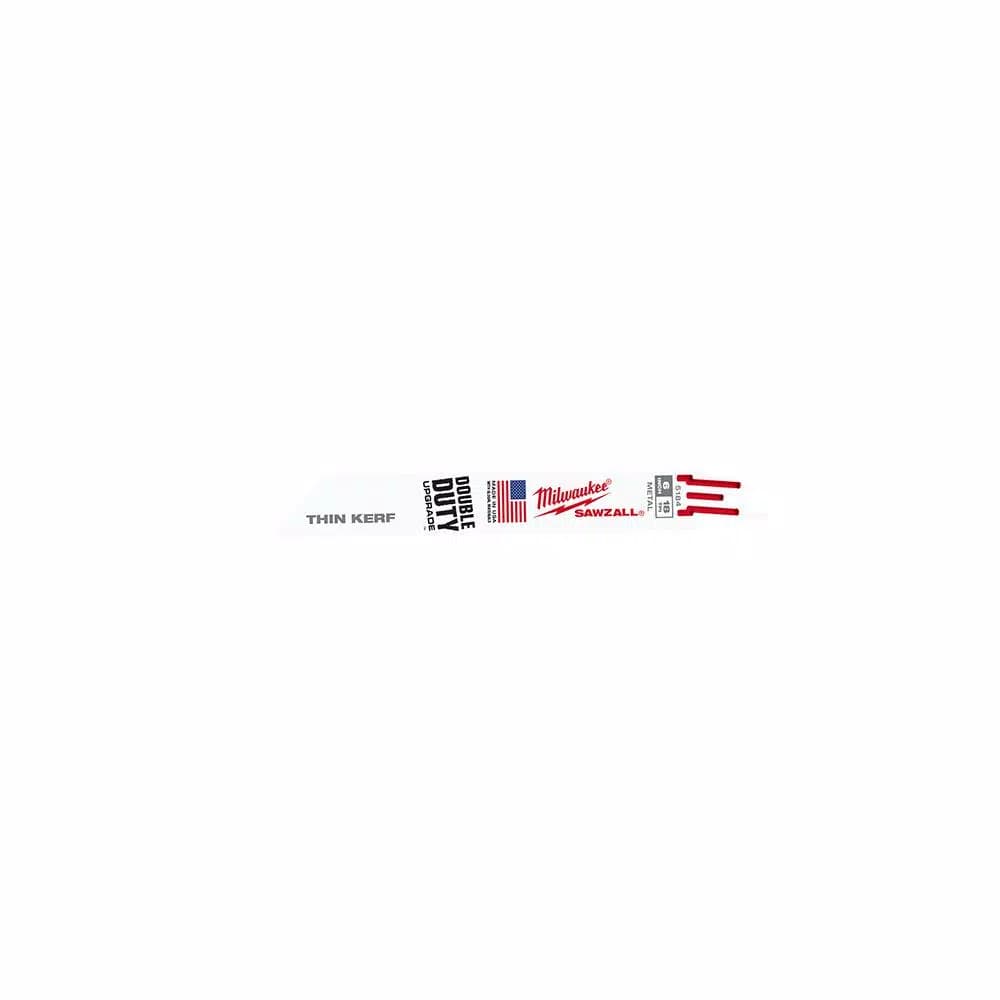 Milwaukee 6 in. 18 TPI Metal Cutting Reciprocating Saw Blades, 50 Pack