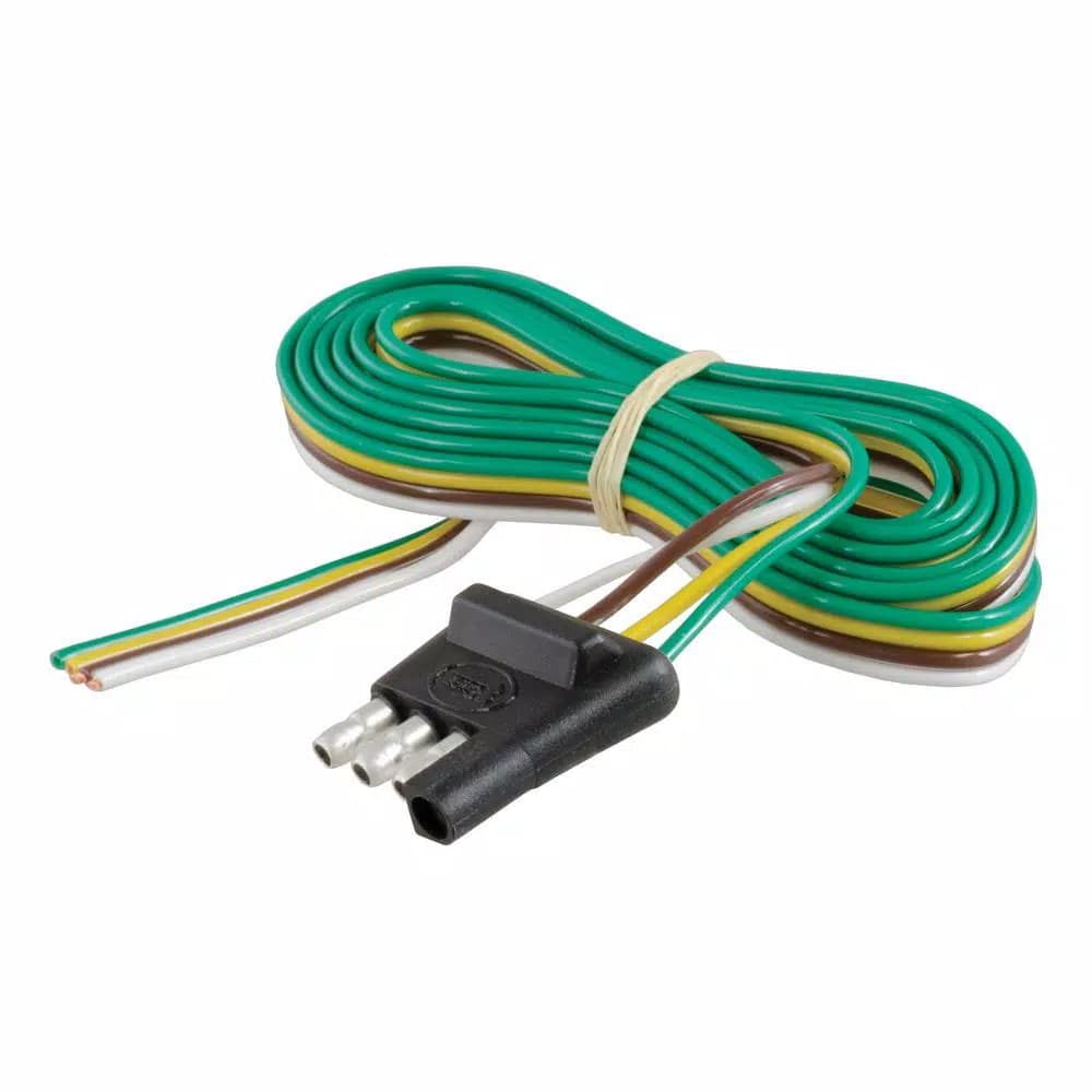CURT 4-Way Flat Trailer Side Connector Plug with 48" Color-Coded Wires
