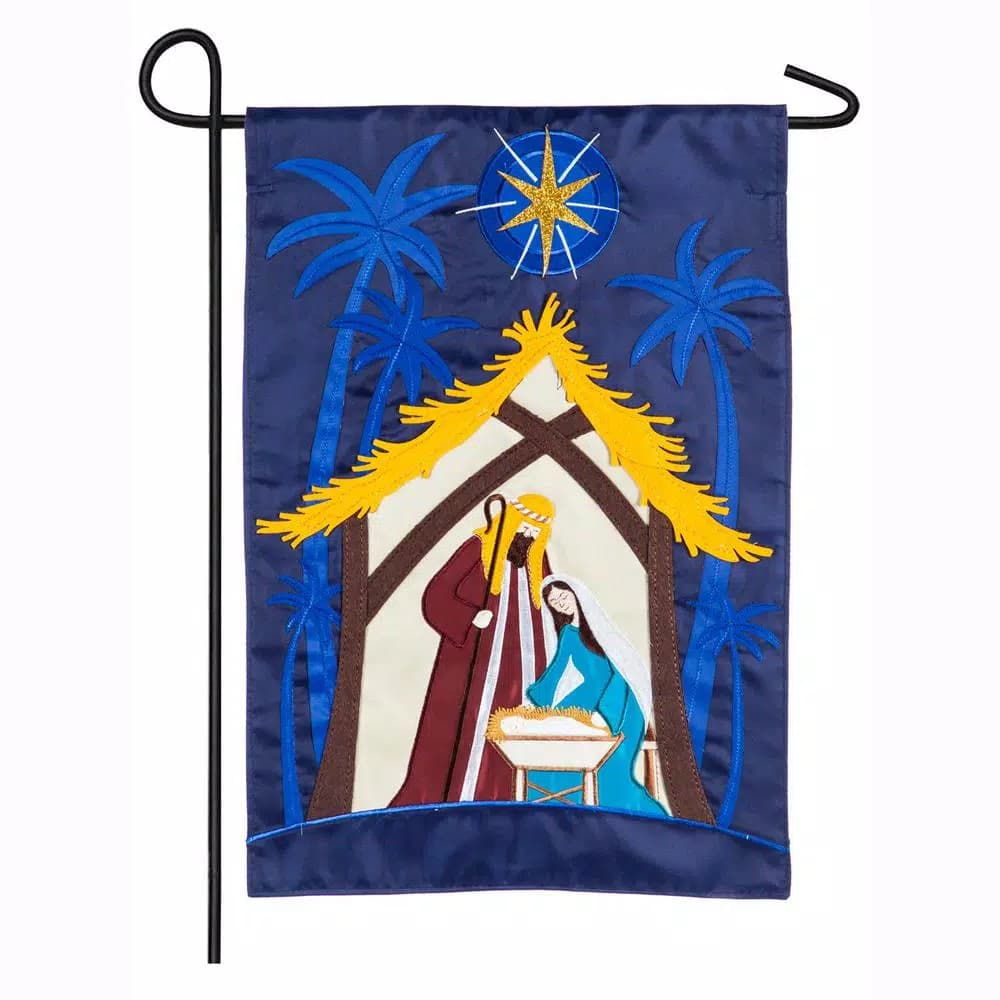 Evergreen A Child Is Born Nativity Garden Applique Flag, 18 x 12.5 in.