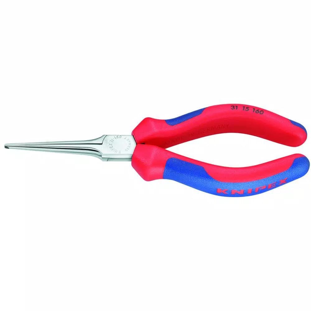 KNIPEX 6-1/4 in. Long Nose Pliers with Comfort Grip and Extra Long Jaws