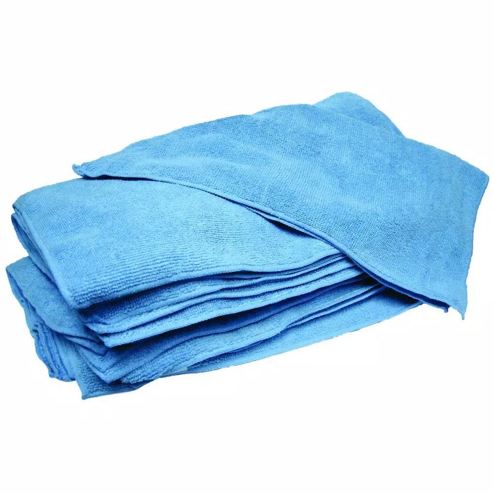 Unbranded Blue Terry Microfiber Towels, 14 in. x 14 in., Case of 300