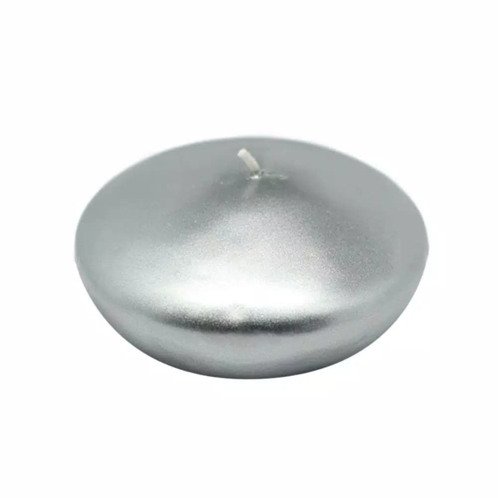 Zest Candle 4 in. Metallic Silver Floating Candles, 3-Pack
