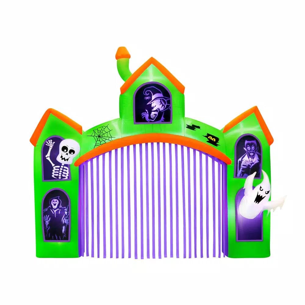 Unbranded 12-ft. Inflatable Haunted Archway with Projection Silhouette Halloween Decor