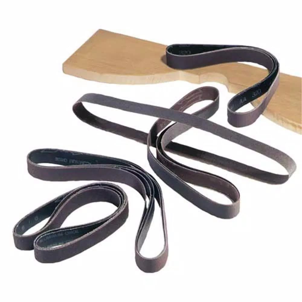 Delta 1 in. x 42 in. 220-Grit Aluminum Oxide Sanding Belts, 5-Piece Pack