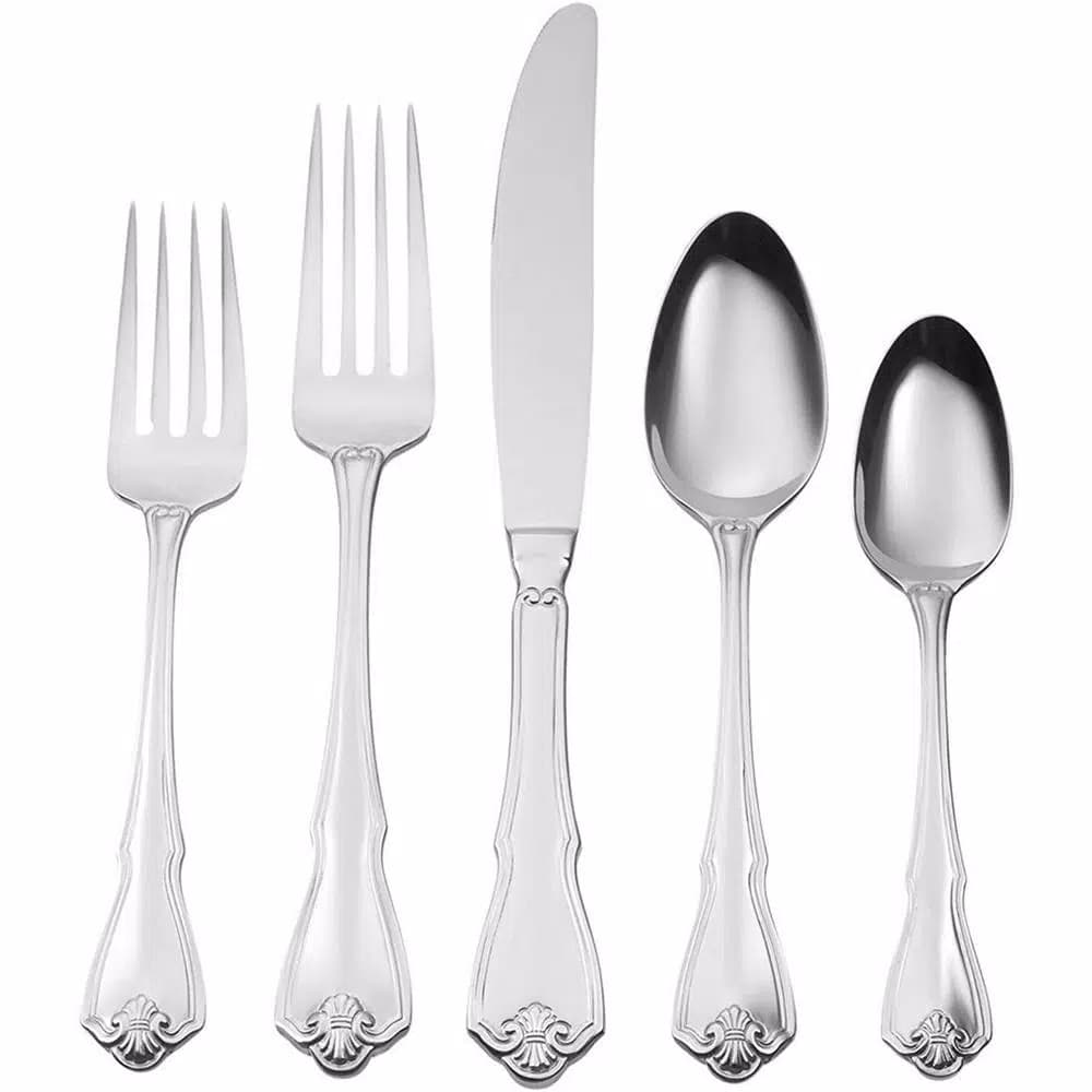 Oneida Pinta 45-Piece 18/0 Stainless Steel Flatware Set, Service for 8, Silver
