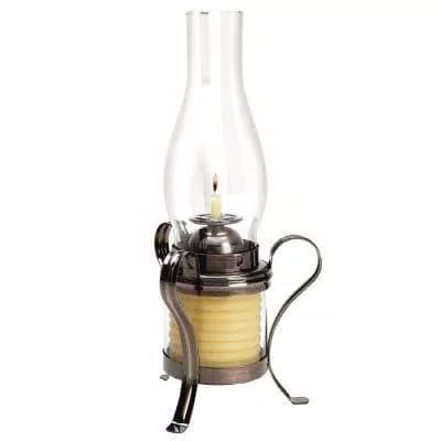 Candle by the Hour 40 Hour Beeswax Coil Candle with Hurricane Lamp