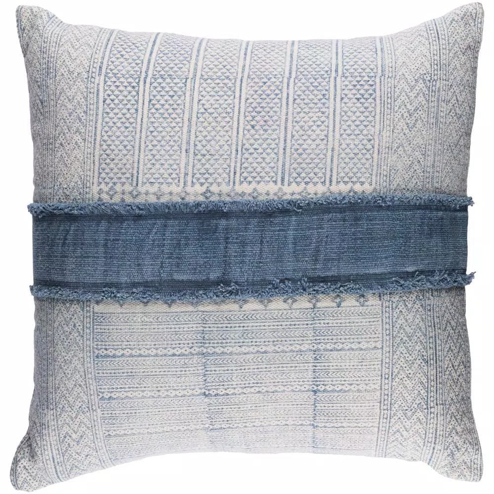 Artistic Weavers Culpeper Navy Blue Solid 100% Cotton 30 in. x 30 in. Square Throw Pillow