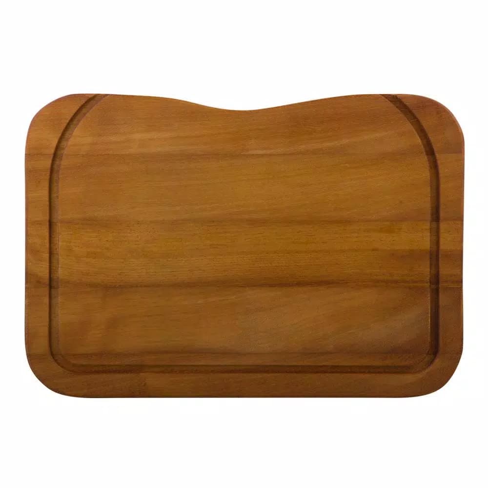 ALFI BRAND Iroko Wood Cutting Board - Large Rectangular Butcher Block for Kitchen & Serving