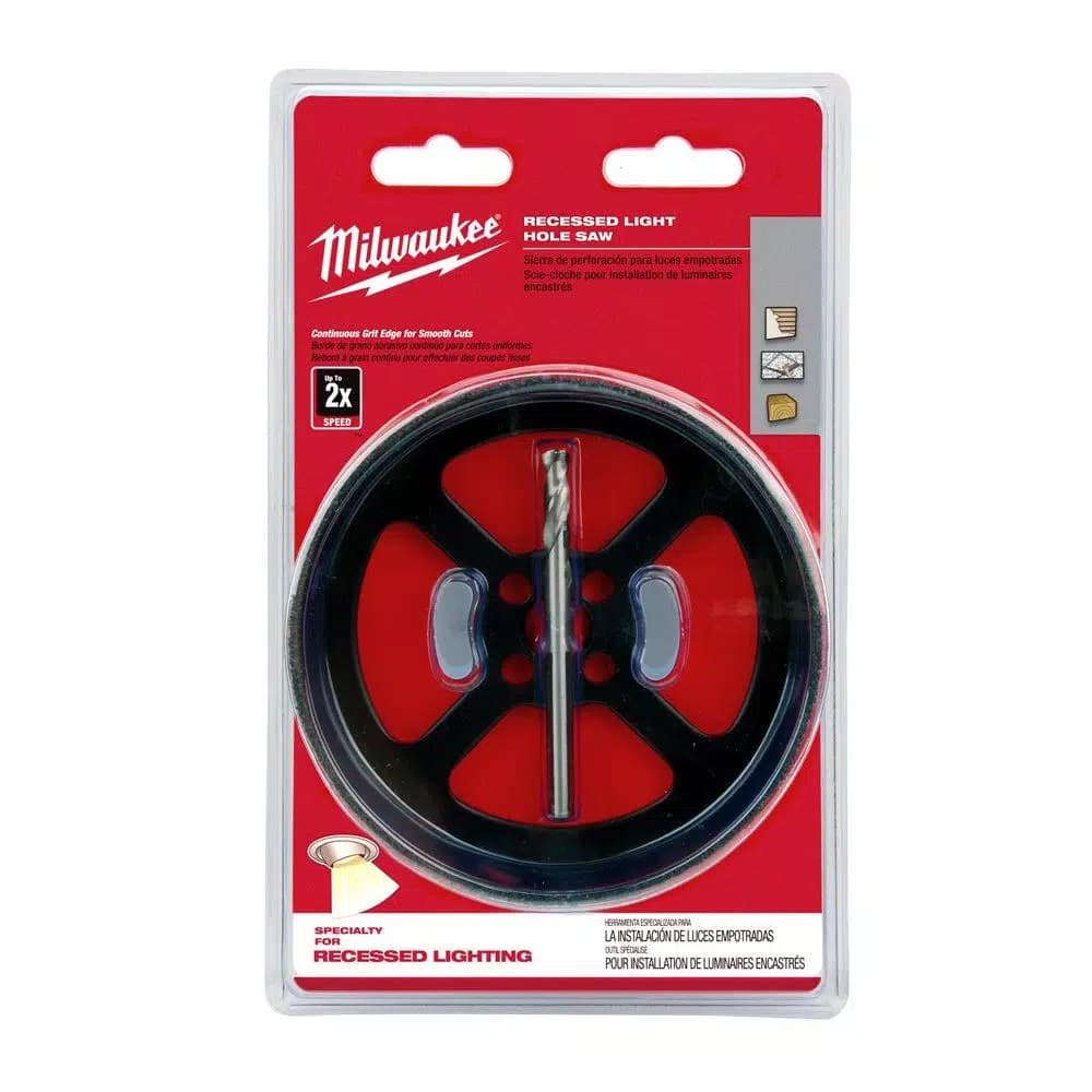 Milwaukee 6-3/8 in. Carbide Recessed Light Hole Saw Kit with Pilot Bit