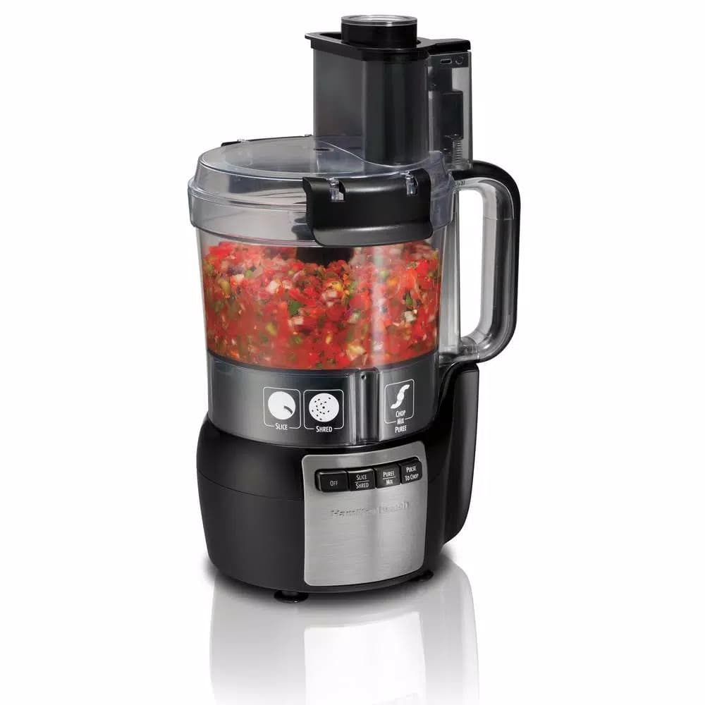 Hamilton Beach Stack and Snap 10-Cup 3-Speed Food Processor, 450W, Black