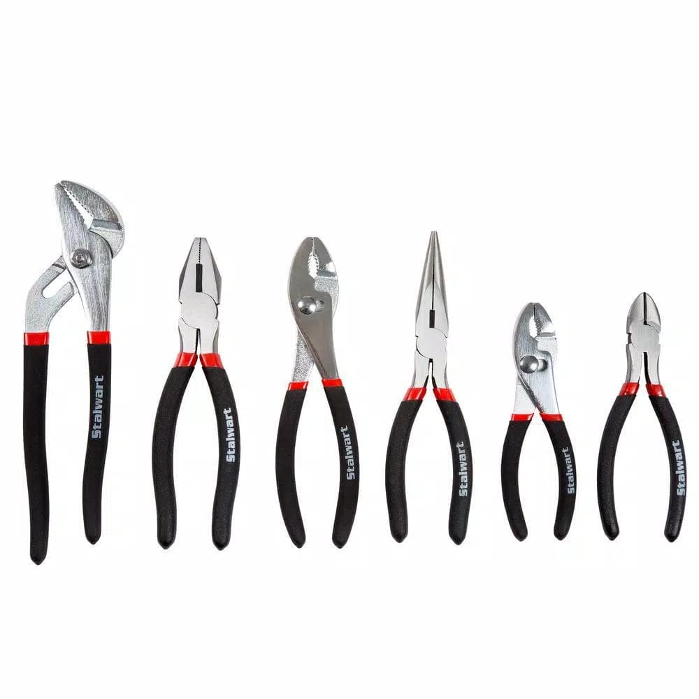 Stalwart 6-Piece Utility Plier Set with Storage Pouch