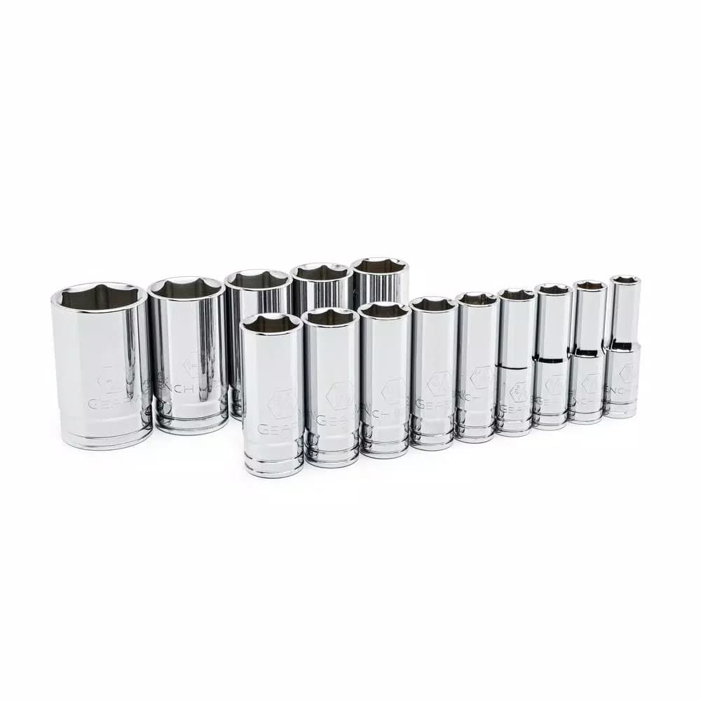 GearWrench 14-Piece 1/2 in. Drive SAE Deep Socket Set