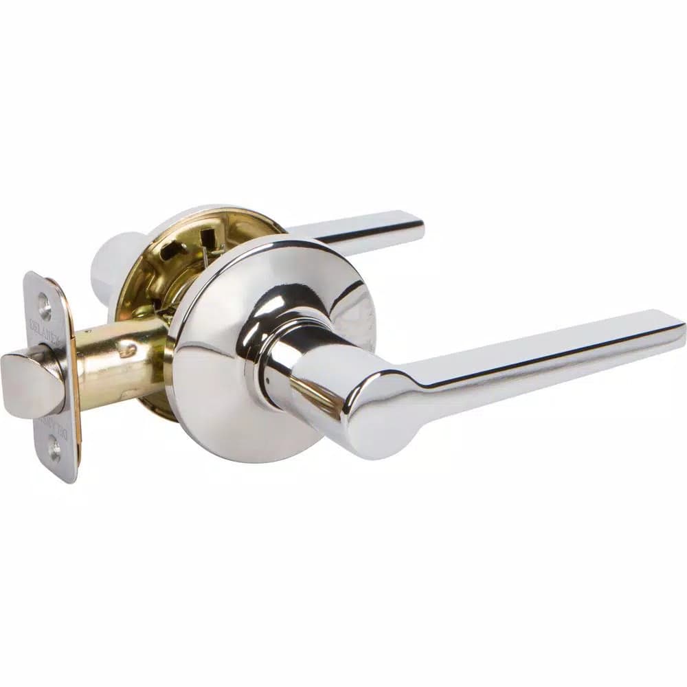 Delaney Hardware Tulina Polished Chrome Contemporary Straight Passage Door Lever
