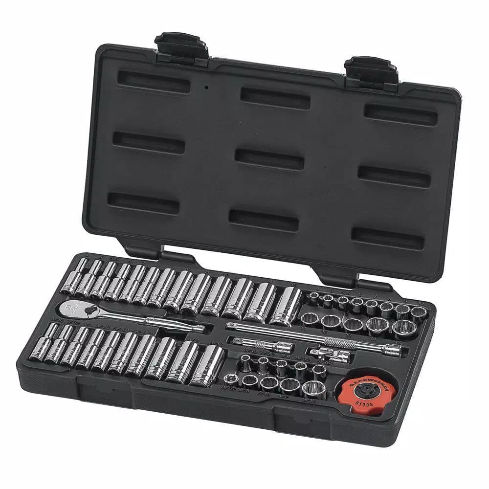 GEARWRENCH 1/4 in. Drive 12-Point Ratchet and Socket Set, 51-Piece